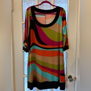 Fun Fabulous Multi-Colored Dress Bell Sleeves Never worn tags still on size XL